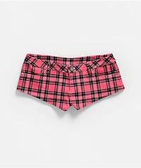 Punx N Kisses x Gloomy Bear Valerie Pink Plaid Shorts