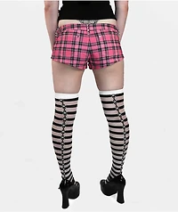 Punx N Kisses x Gloomy Bear Valerie Pink Plaid Shorts
