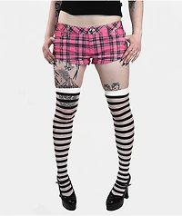 Punx N Kisses x Gloomy Bear Valerie Pink Plaid Shorts