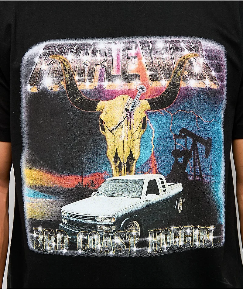 Purple Wax 3rd Coast Hoggin Black T-Shirt