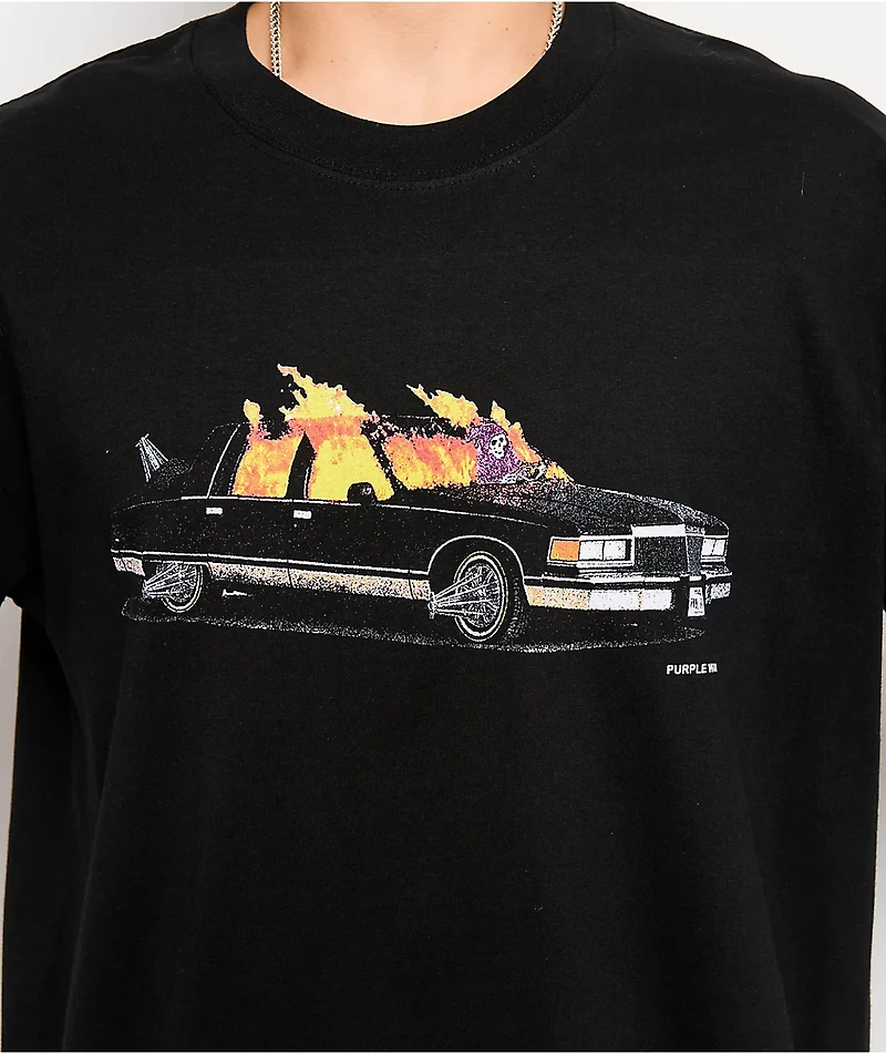 Purple Wax Highway To Hell Black T-Shirt