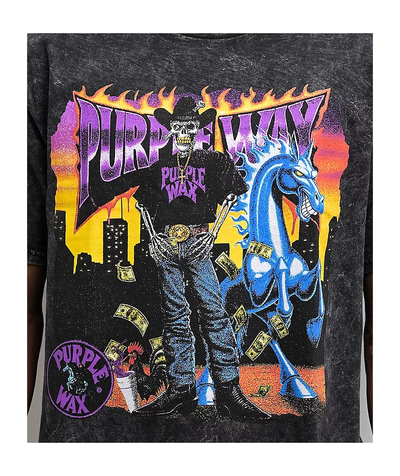 Purple Wax Purpane Cowboy Black Wash T-Shirt