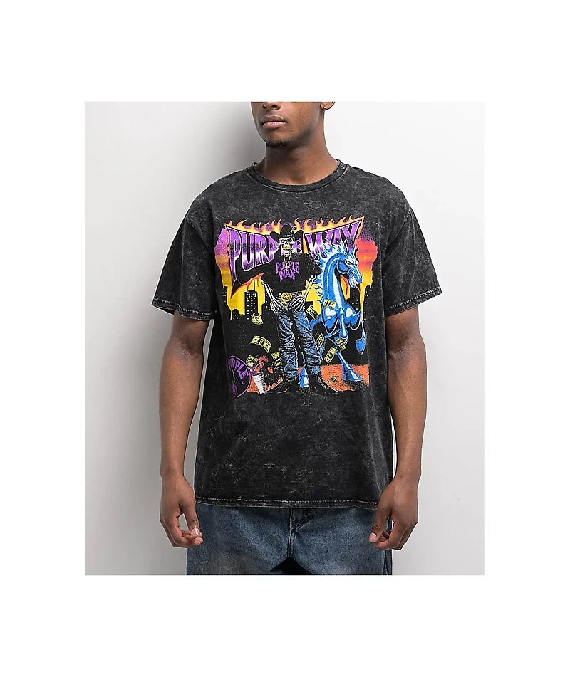 Purple Wax Purpane Cowboy Black Wash T-Shirt