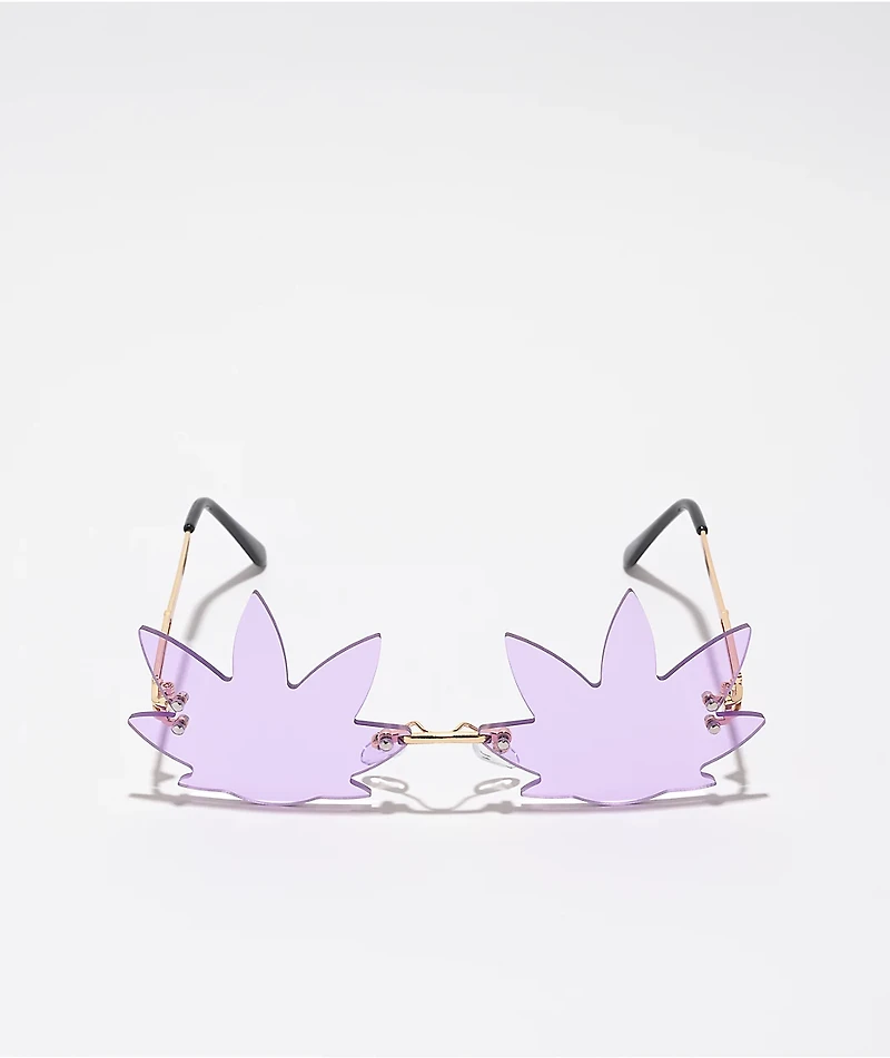 Purple Weed Leaf Sunglasses