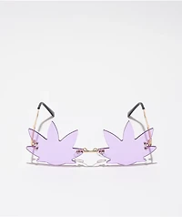 Purple Weed Leaf Sunglasses
