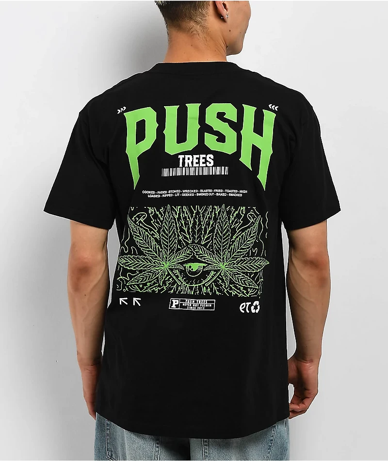 Push Trees Delusional Black T-Shirt