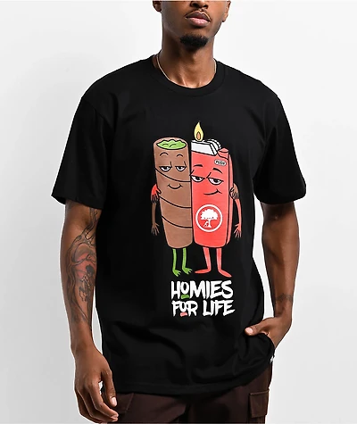 Push Trees Homies For Life Black T-Shirt