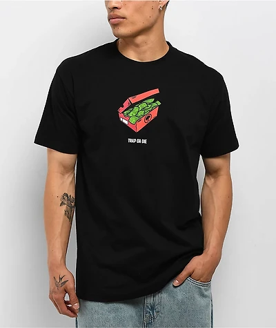 Push Trees Shoe Box Money Black T-Shirt