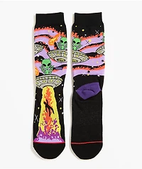 Pyvot Alien Invaders Black Crew Socks
