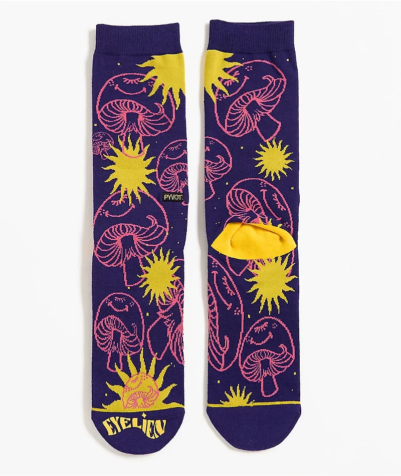 Pyvot Fun Guy Purple Crew Socks