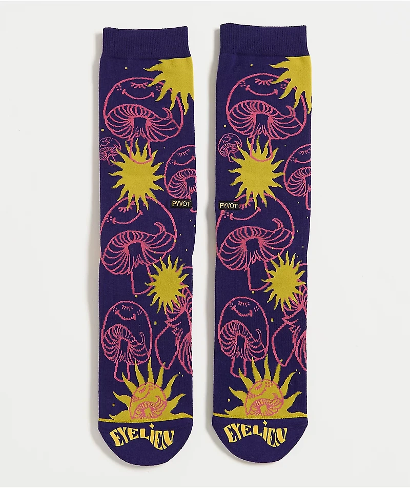 Pyvot Fun Guy Purple Crew Socks