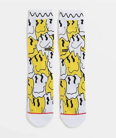 Pyvot Melted Smile White Crew Socks