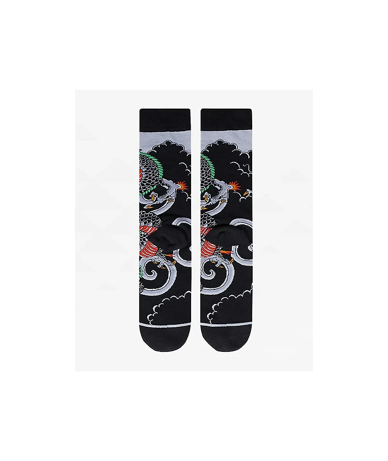 Pyvot Way Of The Dragon Black Crew Socks