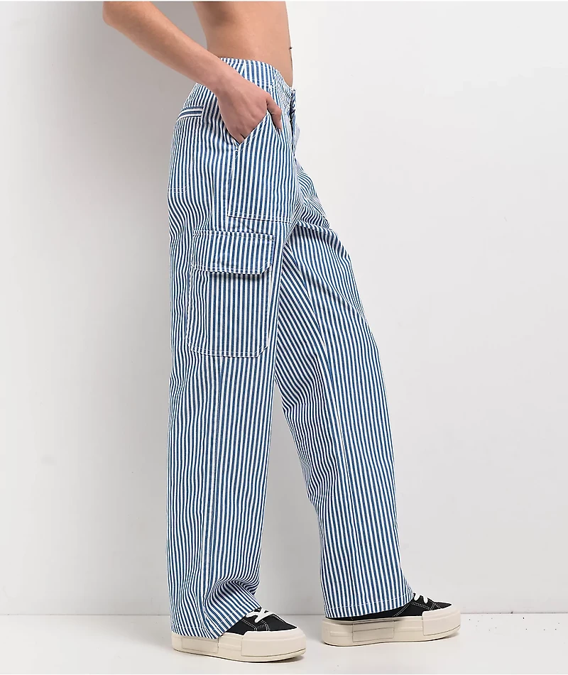 Quiksilver Lizzie Stripe Blue & White Cargo Pants