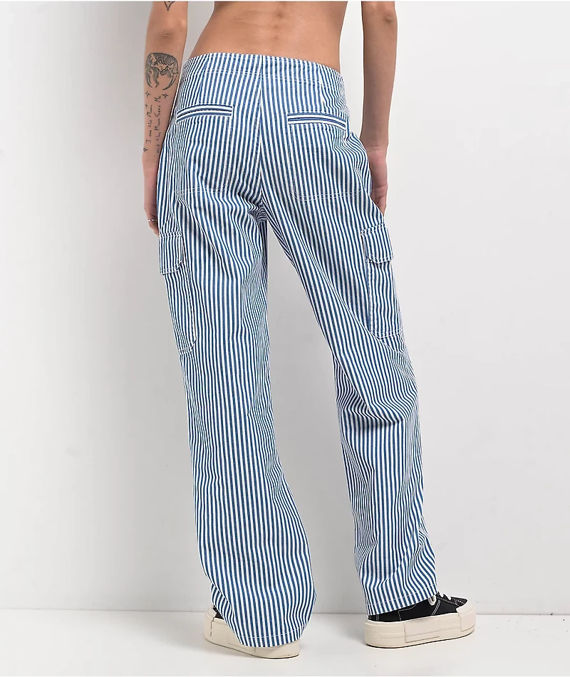 Quiksilver Lizzie Stripe Blue & White Cargo Pants