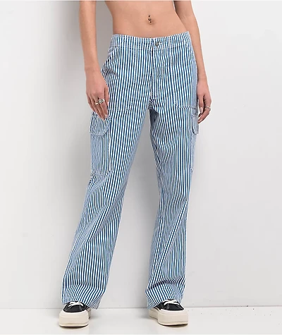 Quiksilver Lizzie Stripe Blue & White Cargo Pants