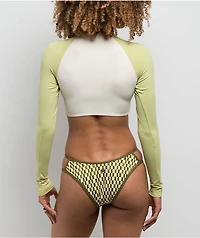 Quiksilver Lowers Tile Green & White Triangle Bikini Top