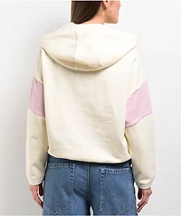 Quiksilver Wave Check Off White French Terry Boxy Hoodie