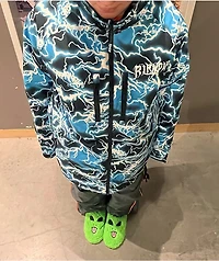 RIPNDIP Alien Face Green Fuzzy Slide Slippers