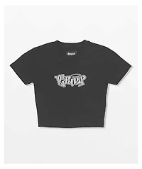 RIPNDIP Angels Rhinestone Black Crop Top T-Shirt