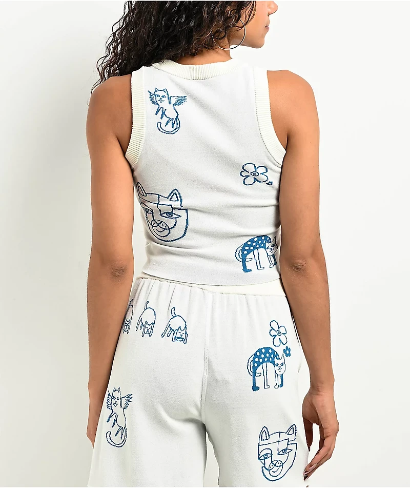 RIPNDIP Blonded Knit Reversible Off White Tank Top