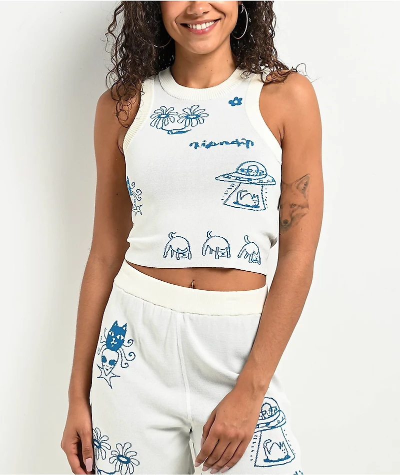 RIPNDIP Blonded Knit Reversible Off White Tank Top
