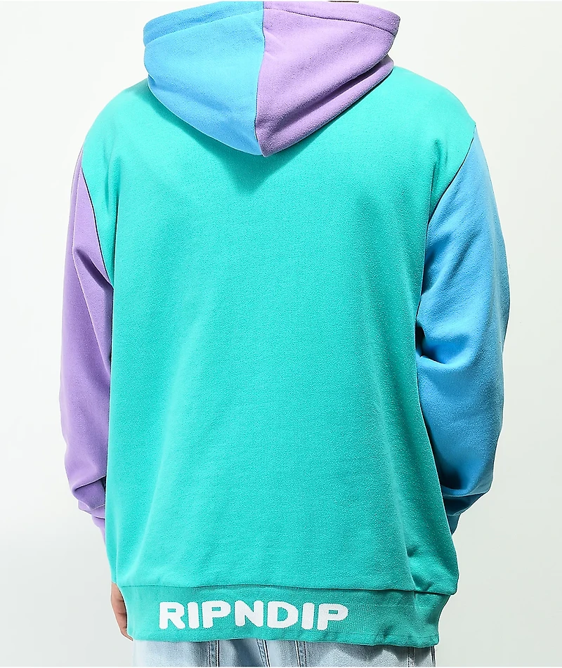 RIPNDIP Buddy System Colorblock Teal Hoodie