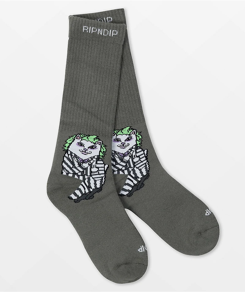 RIPNDIP Bug Drank Nerm Grey Crew Socks