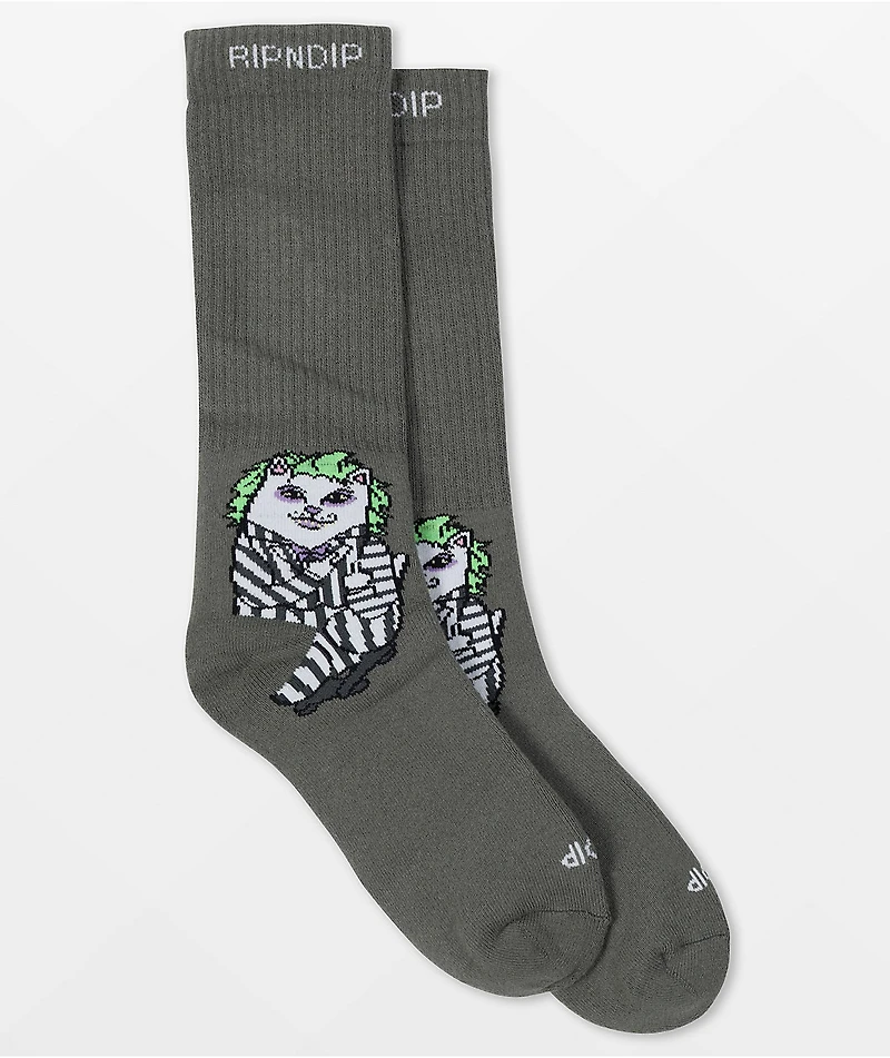 RIPNDIP Bug Drank Nerm Grey Crew Socks