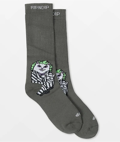 RIPNDIP Bug Drank Nerm Grey Crew Socks