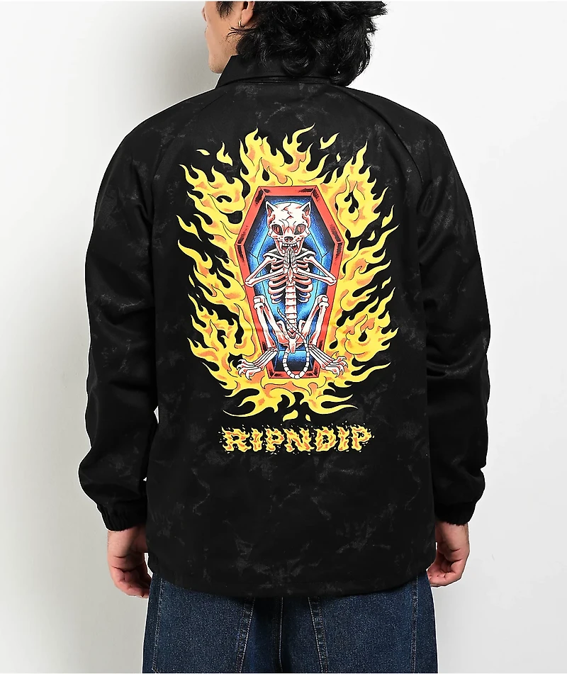 RIPNDIP Burn Heck Black Coaches Jacket