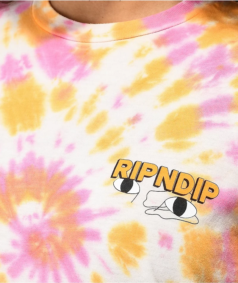 RIPNDIP Butterface Orange & Pink Tie Dye T-Shirt