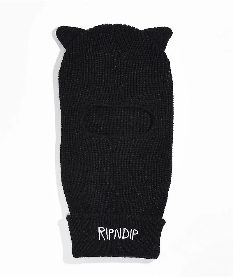 RIPNDIP Cat Ears Black Balaclava