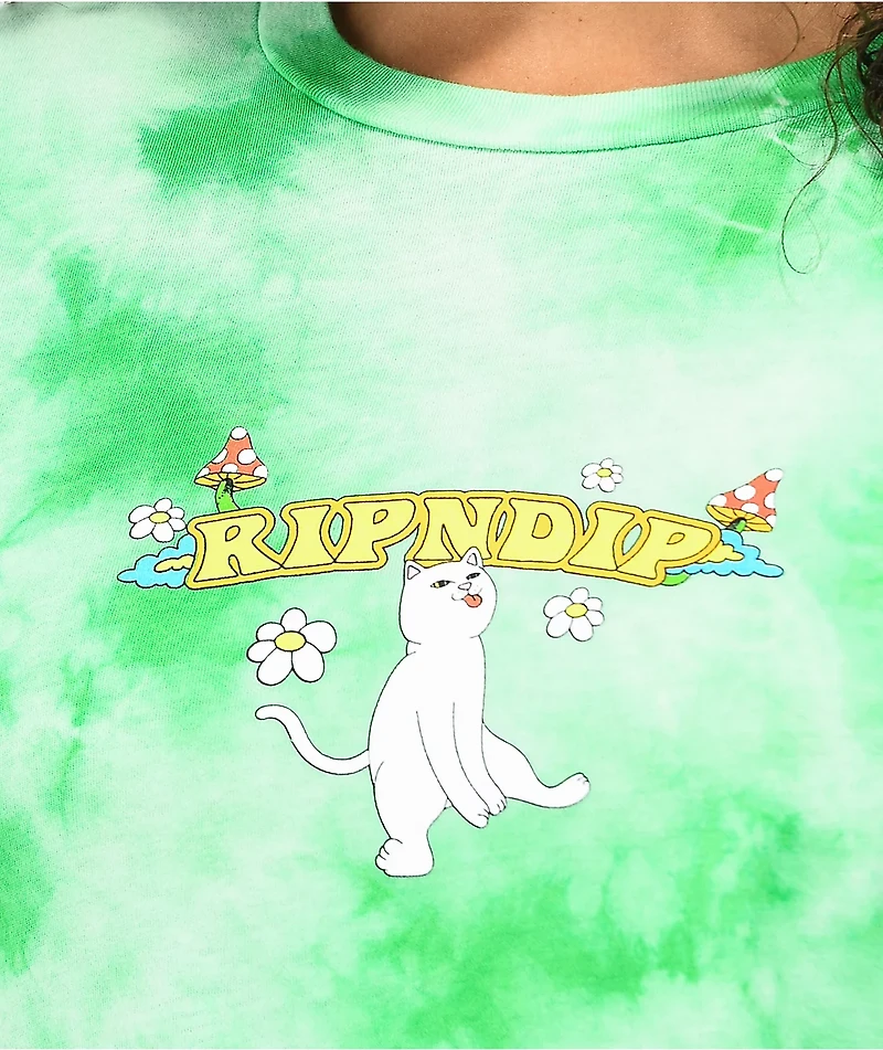 RIPNDIP Cloud 69 Green Tie Dye  Long Sleeve T-Shirt