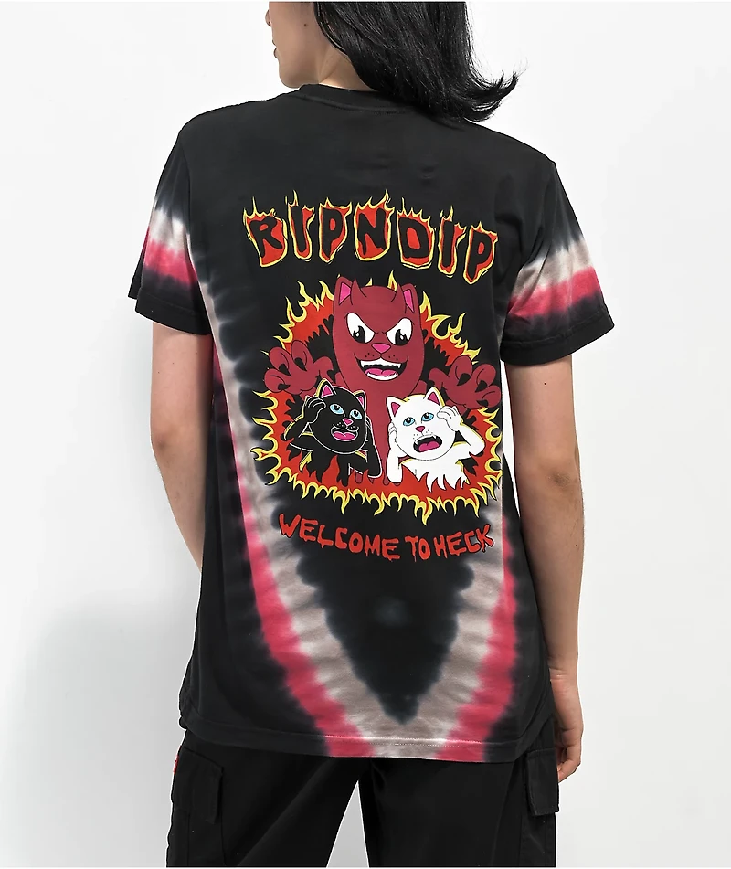 RIPNDIP Dark Side Black & Red Tie Dye T-Shirt