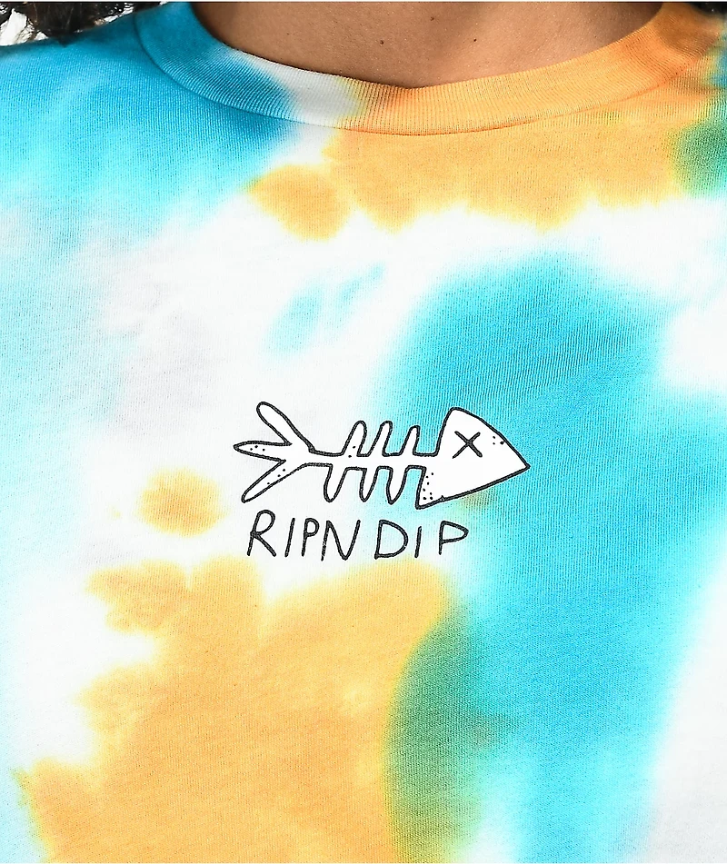RIPNDIP Finding Nermio Orange & Blue Tie Dye Boyfriend T-Shirt