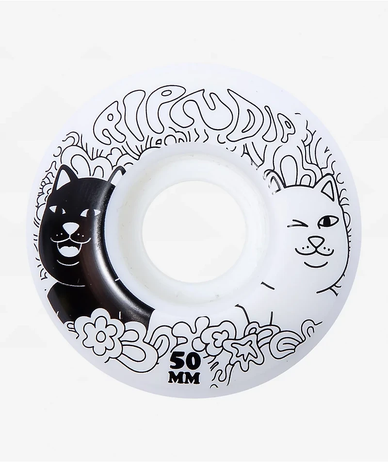 RIPNDIP Flower Child 50mm White Skateboard Wheels