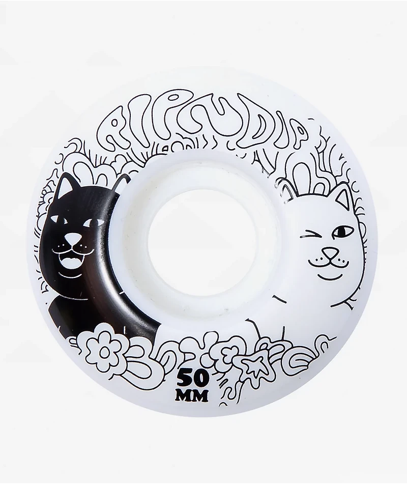 RIPNDIP Flower Child 50mm White Skateboard Wheels