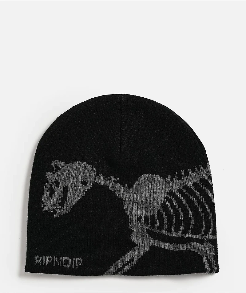RIPNDIP Fossil Black Skully Beanie