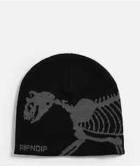 RIPNDIP Fossil Black Skully Beanie