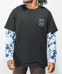 RIPNDIP Get A Grip Black & Tie Dye Layered Long Sleeve T-Shirt