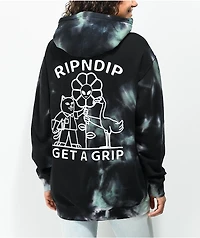 RIPNDIP Get a Grip Black Tie Dye Hoodie