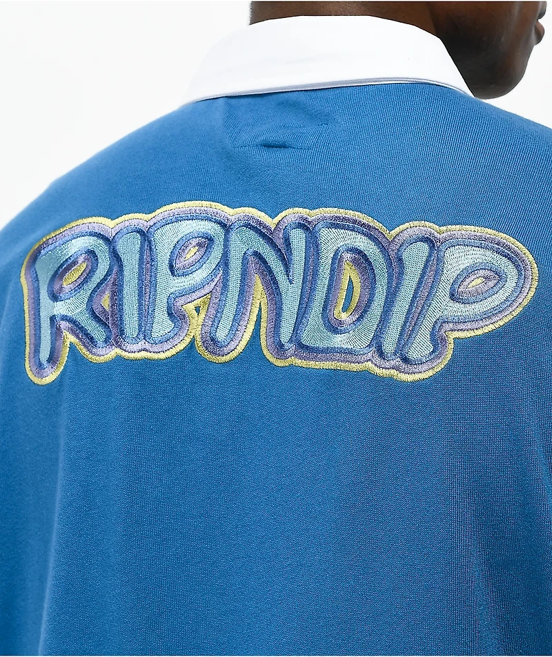 RIPNDIP Intertwined Blue & White Rugby Shirt