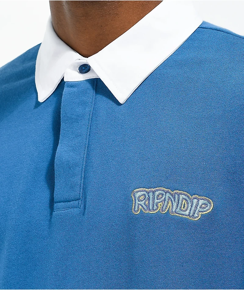 RIPNDIP Intertwined Blue & White Rugby Shirt