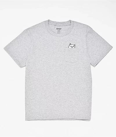 RIPNDIP Kids Lord Nermal Peace Pocket Heather Grey T-Shirt