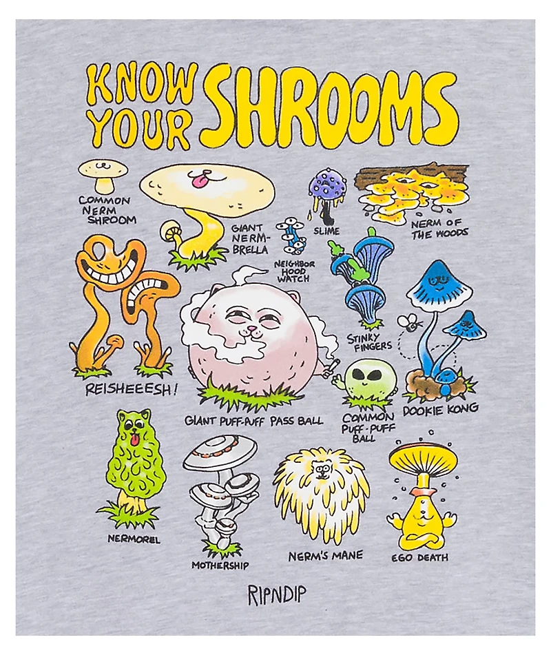 RIPNDIP Know Ur Shrooms Grey Hoodie