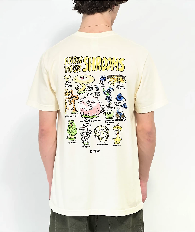 RIPNDIP Know Ur Shrooms Natural T-Shirt