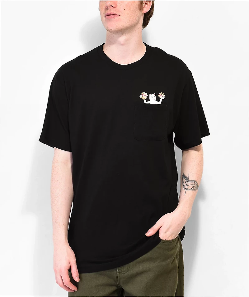 RIPNDIP Let's Get This Bread Black Pocket T-Shirt
