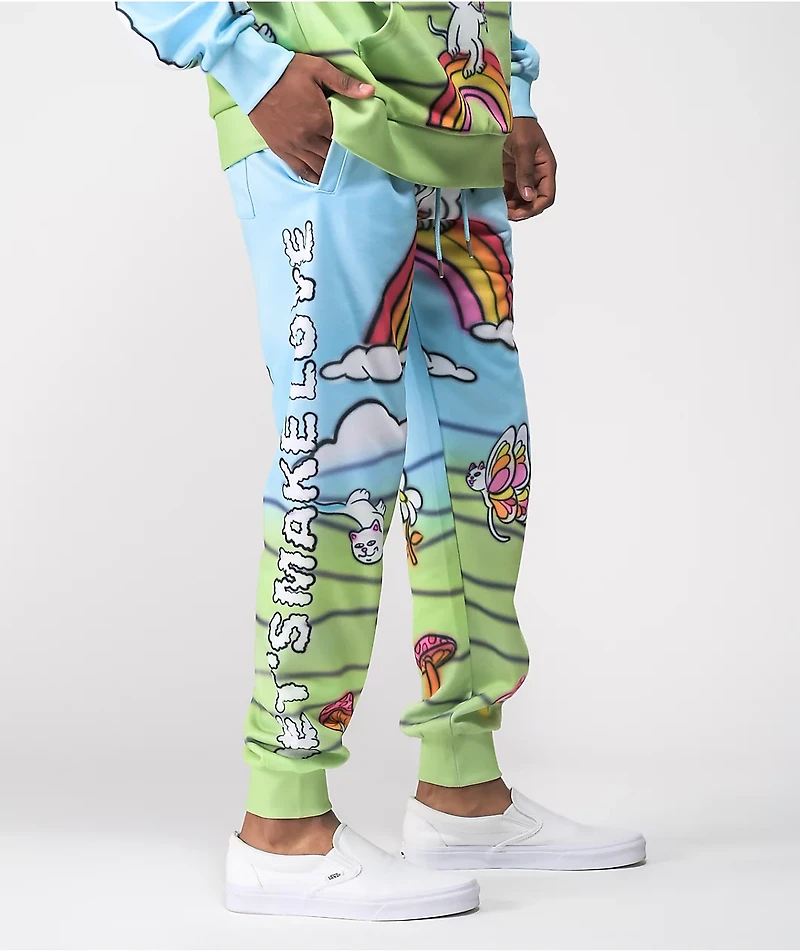RIPNDIP Let's Make Love Blue & Green Jogger Sweatpants
