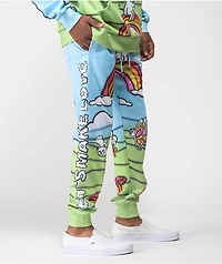 RIPNDIP Let's Make Love Blue & Green Jogger Sweatpants